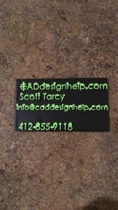 3D printed business cards- black with green letters