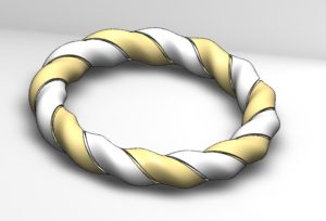 gold-and-silver-bracelet 3D CAD
